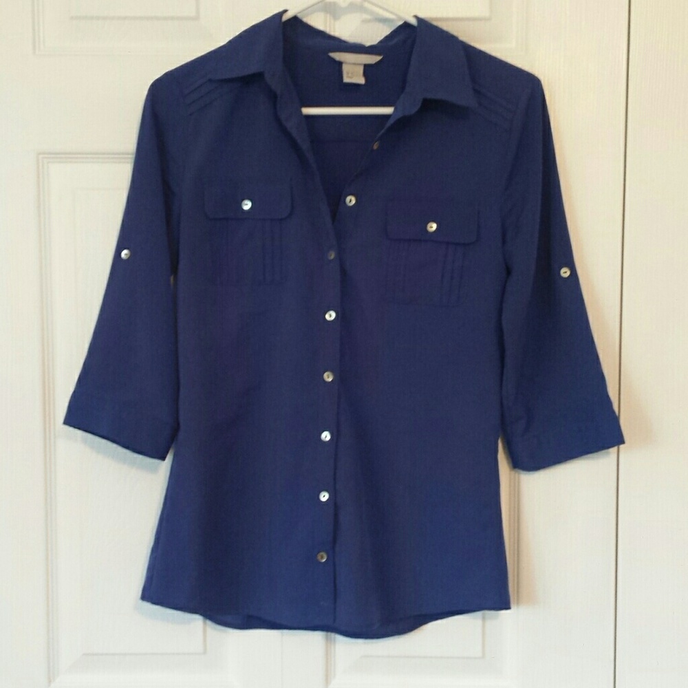 H&M button up blouse with pockets
